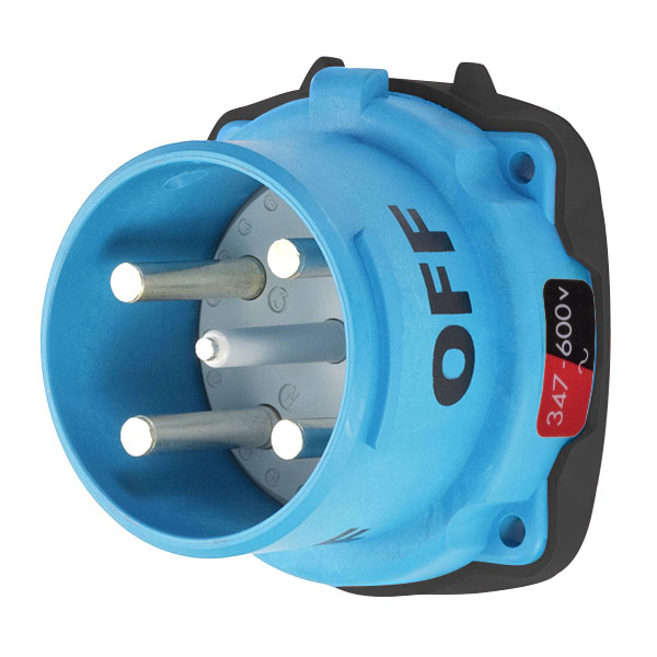 33-68187-C-K14 - DS100C INLET POLY BLUE SIZE 4 TYPE 3R 3P+N+G 100A 347/600 VAC 60 Hz NO AUX